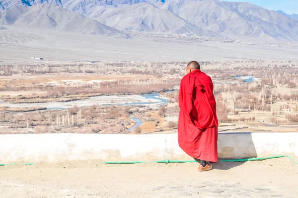 Думающий монах в Ладакхе — стоковое фото