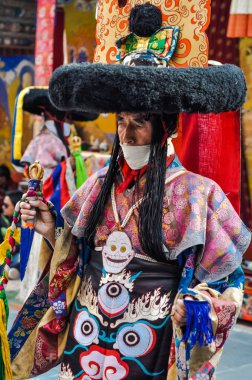 Ladakh büyük şapkalı adam