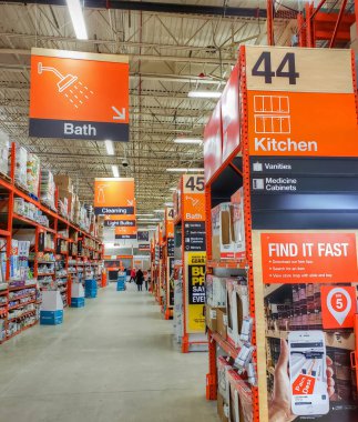  Home Depot akıllı telefon uygulaması depolama ögelerini koridor ve körfez arasında bulur