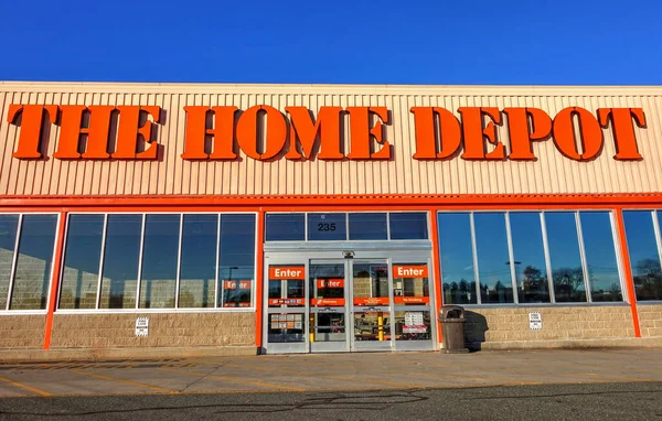 Home Depot Épület Kellékek Kiskereskedő Áruház Bejárat Tábla — Stock Fotó