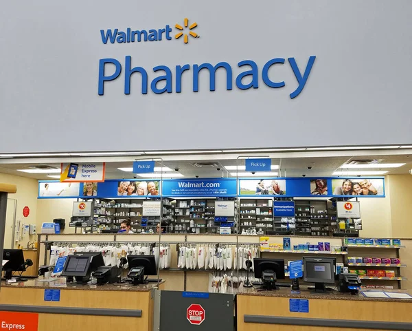 Contador Farmacia Tienda Minorista Walmart — Foto de Stock