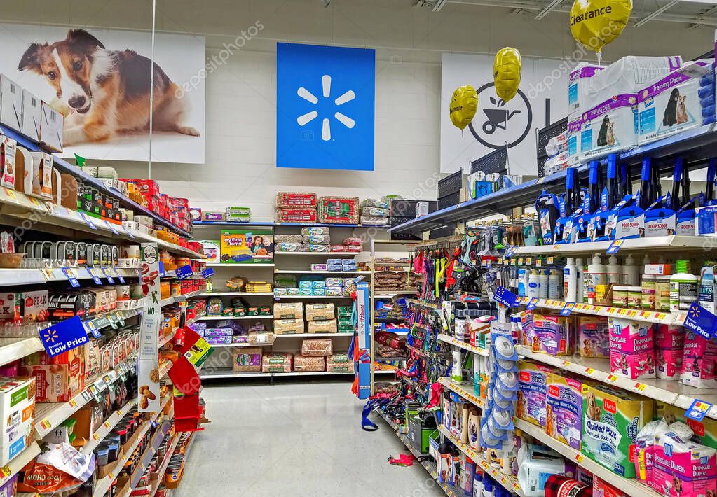 Walmart Tienda Por Menor Área Del Pasillo Del Centro Cuidado