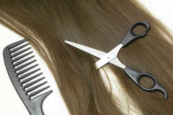 Beauty Salons Barber Hair Curl Clipper Scissors Comb — Stock Photo, Image