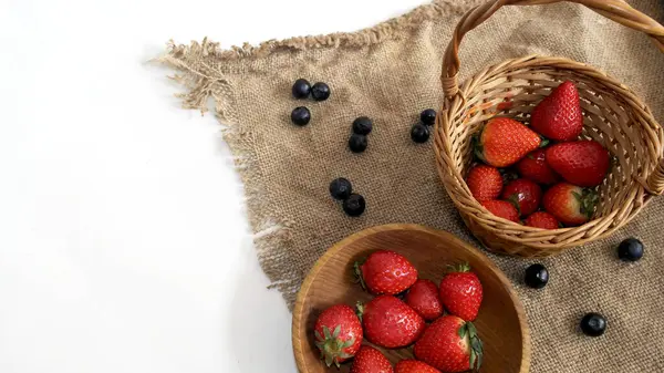 Strawberry Blueberry Background — Stock Photo, Image