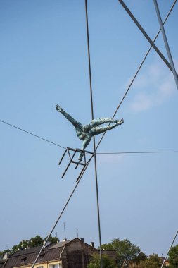 Peder Bernatka ayak köprü nehir Vistula Krakow Polonya sona erdi