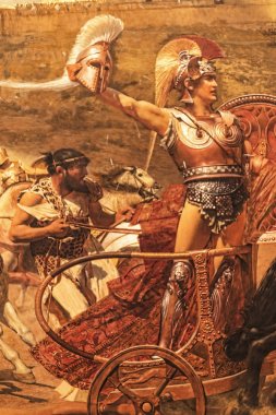 Huge Fresco of the Hero Achilles in the Battle for Troy clipart