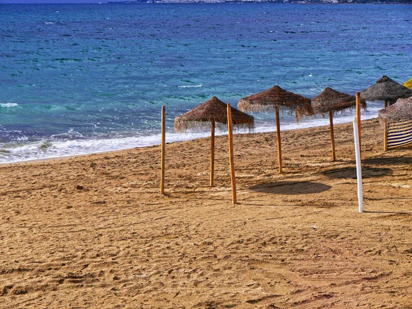 Spiaggia Tranquilla Marbella Andalucua Spagna Meridionale Nel Mese Novembre — Foto Stock