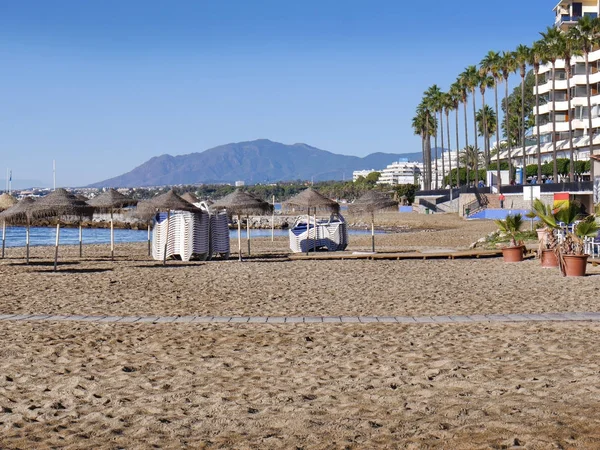 Tranquila Playa Marbella Andalucía Sur España Noviembre —  Fotos de Stock