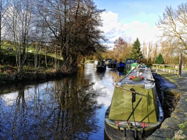 Salterforth güzel kırsal Lancashire Yorkshire sınır Kuzey İngiltere'de Leeds Liverpool Canal