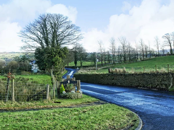 Los Moros Del Este Lancashire Camino Barnoldswick Hermoso Campo Frontera —  Fotos de Stock