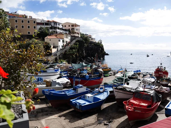 Camara Lobos Village Pêcheurs Somnolent Près Ville Funchal Madère Quelques — Photo