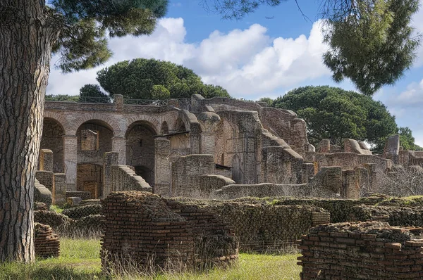 Sitio Arqueológico Ostia Antica Que Era Antiguo Puerto Roma Italia —  Fotos de Stock