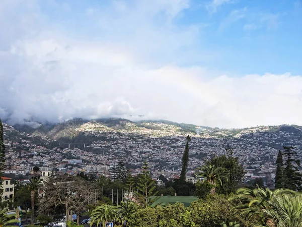 Vista Sobre Funchal Capital Isla Madeira Las Casas Techos Distintivos — Foto de Stock