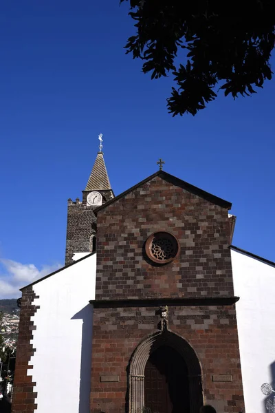 Christmas Decorations Cathedral Our Lady Assumption Called Funchal Island Madeira — Stock Photo, Image