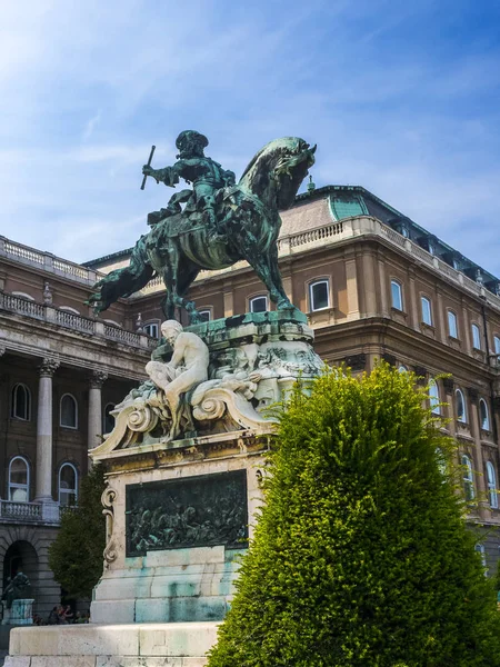 Avusturya Macaristan Kraliyet Sarayı Hapsburg Kralları Macaristan Budapeşte Şehrinin Yukarısında — Stok fotoğraf