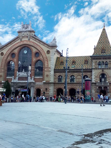 Amazing Central Market Hall Fovam Square Budapest Great Place Shop — Stock Photo, Image