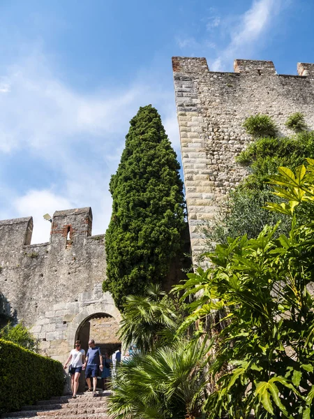 Malcesine One Lovely Towns Lake Garda Northern Italy Has Its — Stock Photo, Image