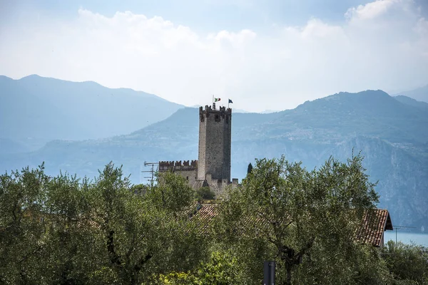 Malcesine Uma Das Cidades Encantadoras Lago Garda Norte Itália Tem — Fotografia de Stock