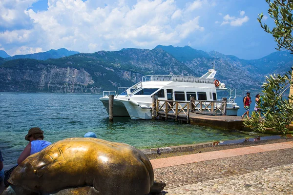 Malcesine One Lovely Towns Lake Garda Northern Italy Has Its — Stock Photo, Image