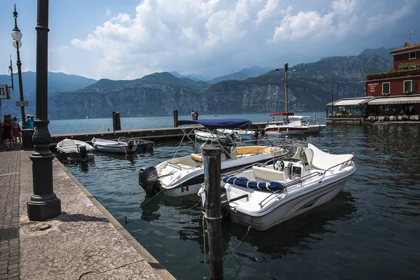 Malcesine Est Une Des Belles Villes Lac Garde Dans Nord — Photo