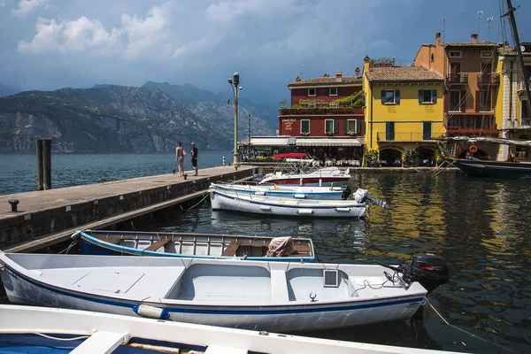 Malcesine One Lovely Towns Lake Garda Northern Italy Has Its — Stock Photo, Image