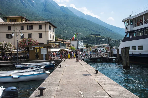 Malcesine One Lovely Towns Lake Garda Northern Italy Has Its — Stock Photo, Image