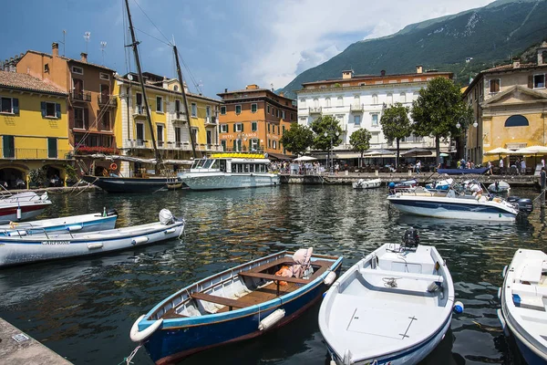 Malcesine Uma Das Cidades Encantadoras Lago Garda Norte Itália Tem — Fotografia de Stock