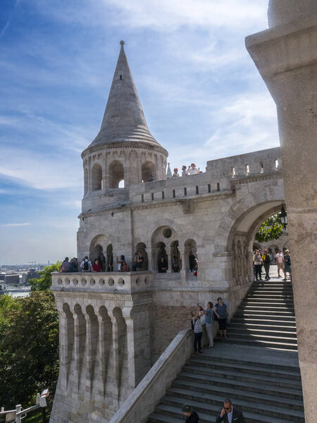 The Fishermans Bastion was built between 1895 and 1902  to celebrate the 1000th birthday of the Hungarian state. Damage in WW2 was later restored It is a wonderful viewpoint to see Budapest city