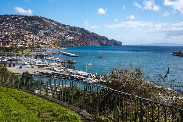 Deep Water Harbour Port Funchal Island Madeira Ferries Cruise Liners — Stock Photo, Image