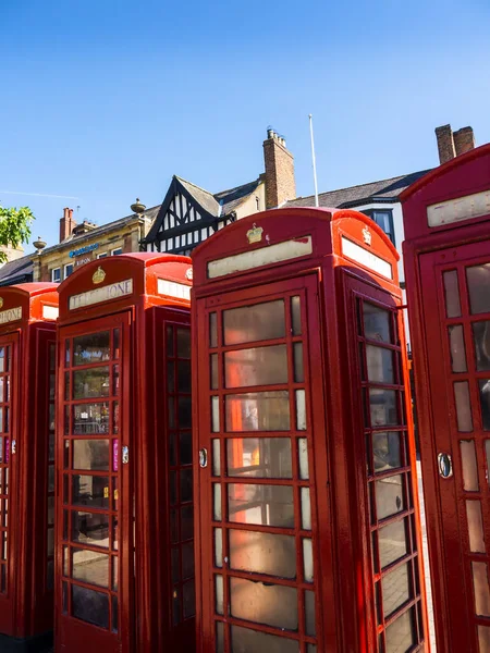 Market Square City Ripon Its Distinctive Red Telephone Boxes Ripon — Stock Photo, Image
