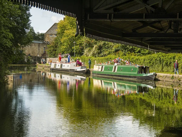 Atividades Evento Comemorativo Canal Leeds Liverpool Burnley Lancashire England Canal — Fotografia de Stock