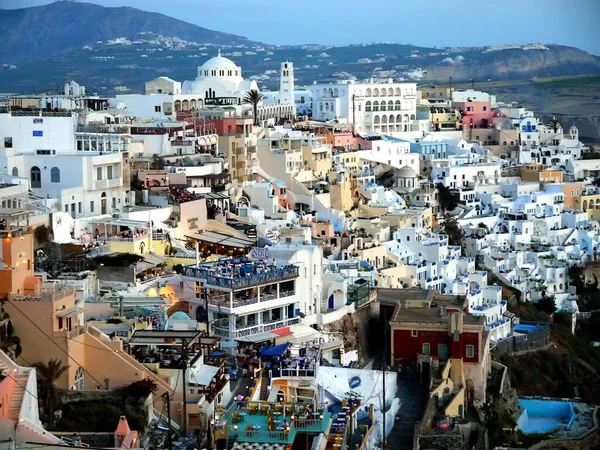 Fira Est Capitale Île Santorin Dans Les Îles Cyclades Grèce — Photo