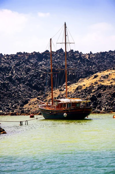 Santorini What Remains Volcanic Explosion 4000 Years Ago Destroyed Earliest — Stock Photo, Image