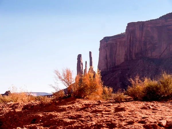 Monument Valley Talán Legtartósabb Leghatározottabb Képek Amerikai Nyugat Elszigetelt Vörös — Stock Fotó