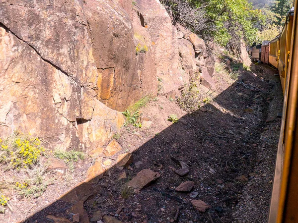 Narrow Gauge Railway Från Durango Till Silverton Som Går Genom — Stockfoto