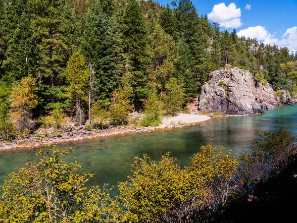 Narrow Gauge Railway Durango Silverton Runs Rocky Mountains River Animas — Stock Photo, Image