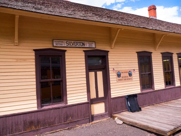 Het Treinstation Voormalige Silver Mijnstad Silverton Dat Werd Bereikt Door — Stockfoto