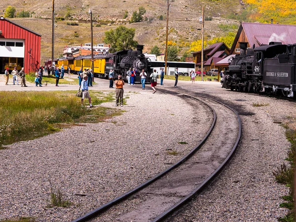 Ferrovia Bitola Estreita Durango Silverton Que Atravessa Montanhas Rochosas Pelo — Fotografia de Stock