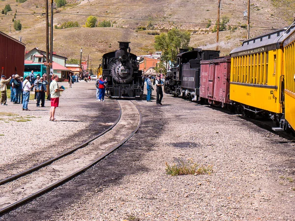 Ferrovia Bitola Estreita Durango Silverton Que Atravessa Montanhas Rochosas Pelo — Fotografia de Stock