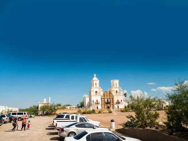 Mission San Xavier Del Bac Historyczna Hiszpańska Misja Katolicka Położona — Zdjęcie stockowe