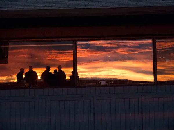 Закат Вершины Горы Сандия Альбуркерке Штате Нью Мексико Сша Действительно — стоковое фото
