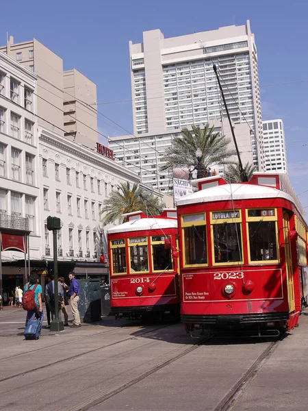 Новий Орлеан Має Дуже Ефективну Мережу Трамваїв Тролейбусів Які Покривають — стокове фото