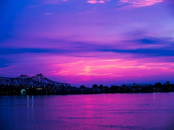 Evening Falls Natchez Hill Banks Mighty Mississippi River Mississippi State — Stock Photo, Image