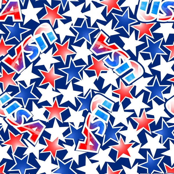 USA flag with stars and stripes seamless pattern — Stock Vector