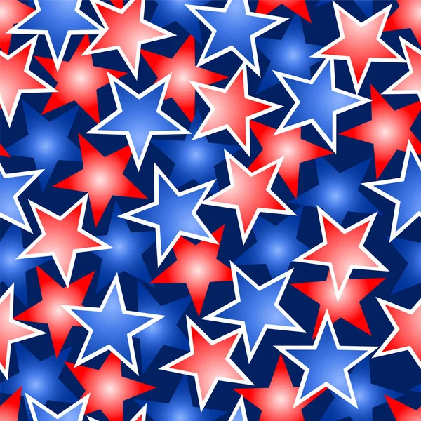 Vermelho branco e azul estrelas sem costura padrão Ilustrações De Stock Royalty-Free