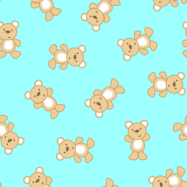Cute teddy bear in a seamless pattern — Stock Vector