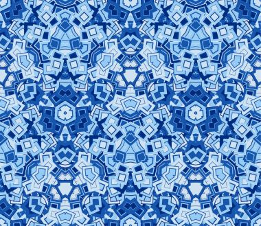 Mavi soyut seamless modeli, arka plan. Geometrik şekiller oluşur.