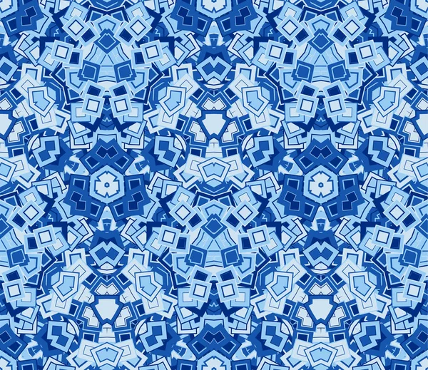 Синий абстрактный бесшовный рисунок, фон. Состоит из геометрических фигур . — стоковый вектор