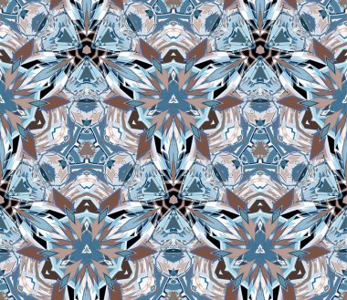 Dikişsiz desen, arka plan. Beyaz arka plan üzerinde bulunan renkli soyut şekiller oluşur.