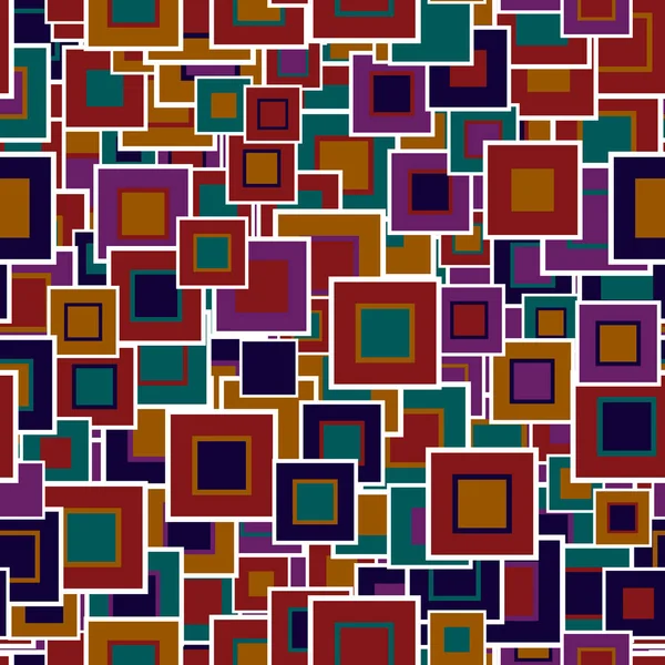 Farbenfrohe geometrische nahtlose Muster. die Quadrate in verschiedenen Größen und Farben. — Stockvektor